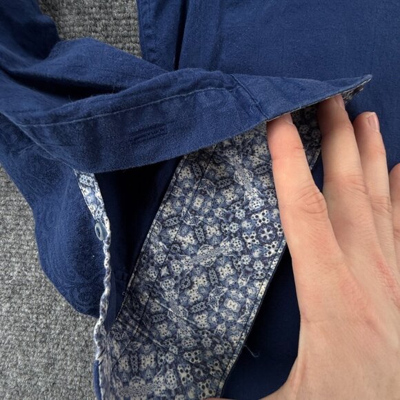 Robert Graham XL Classic Fit Blue Paisley Button Up Shirt Long Sleeve Cotton - Picture 10 of 16